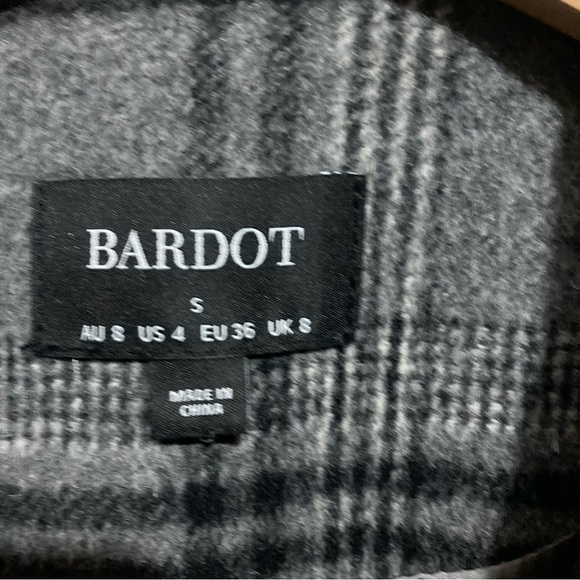 Bardot Wool Blend Plaid Blazer Grey Size Small Oversized - Picture 12 of 12